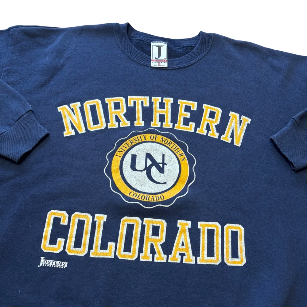 Vintage Jostens University of Northern Colorado Sweatshirt XL Navy Blue Made USA